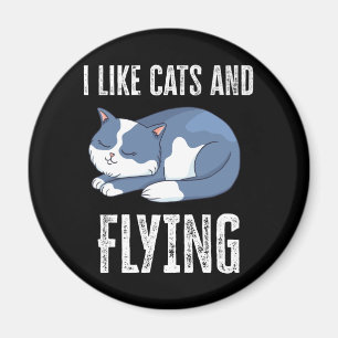 Imán Me gustan los gatos y los regalos voladores