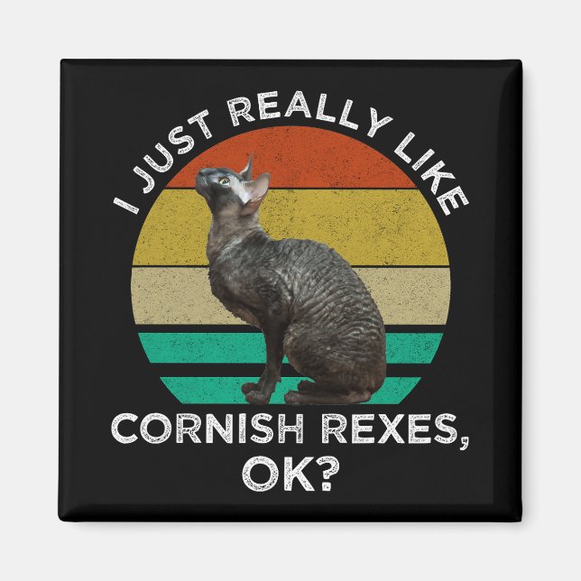 Imán Me Gustan Mucho Los Cornish Rex, ¡OK? (Frente)