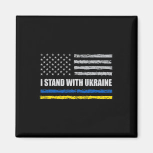 Imán Me mantengo con la bandera de Ucrania Estados Unid