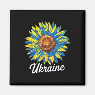 Imán Me Mantengo Con Ucrania Bandera De Ucrania Girasol