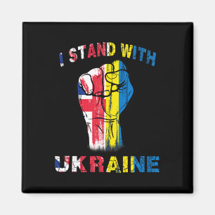 Imán Me mantengo con Ucrania Reino Unido Uk bandera
