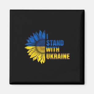 Imán Me mantengo con Ucrania - Soporte de girasol y Ukr