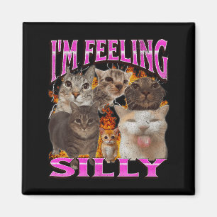 Imán Me siento tonto Meme de gato divertido gráfico de