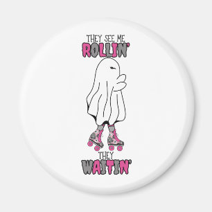 Imán Me ven revoloteando esperando el fantasma retro ro