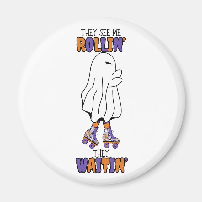 Imán Me ven revoloteando y esperan el retro fantasma (Frente)