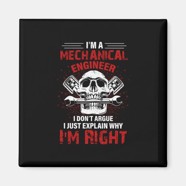 Imán Mecánica Soy Ingeniero Mecánico (Frente)