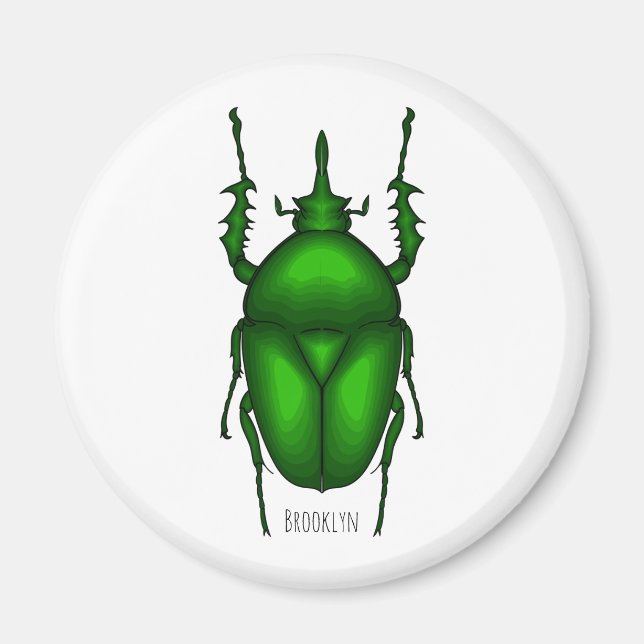 Imán Mecynorhina torquata personalizado ilustracion (Frente)