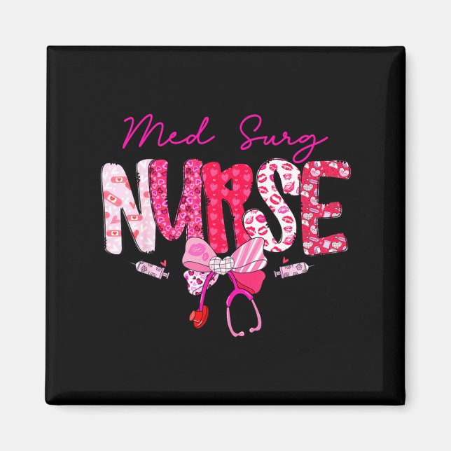 Imán Med Surg Nurse Valentine's Day Stethoscope Coquett (Frente)