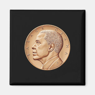 Imán Medalla de Barack Obama al estilo negro de la cami