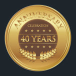 Imán Medalla de oro de la celebración del aniversario d<br><div class="desc">40 años de celebración del premio de oro con una corona de laurel.</div>