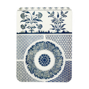 Imán Medallón Chino: Chinoiserie Azul Índigo