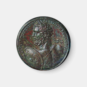 IMÁN MEDALLÓN DE BRONCE ROMANO ANTIGUO SEPTIMUS SEVERU