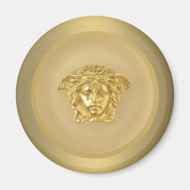 Imán Medallón Medusa de Oro (Frente)
