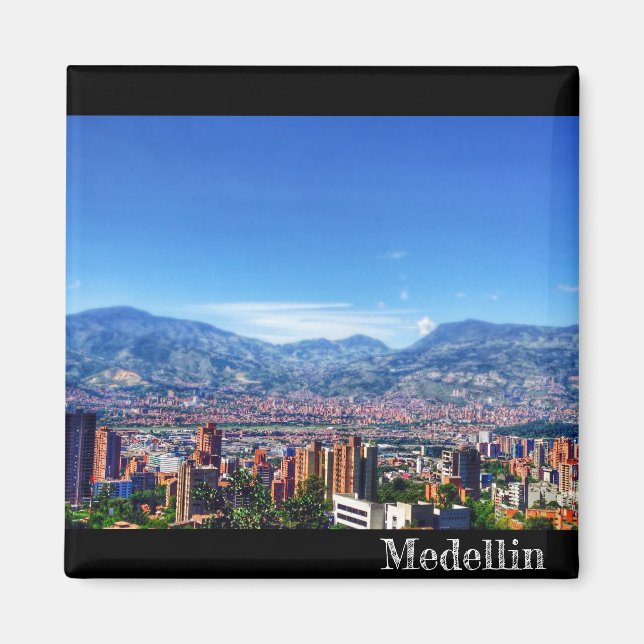 Imán Medellín City View Fridge Magnet (Frente)