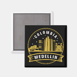 Imán Medellín Colombia Cityscape Gold