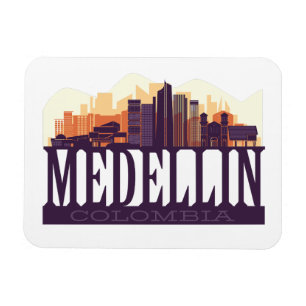 Imán Medellín Colombia Skyline City Souvenir