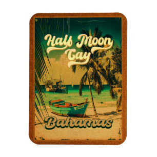 Imán Media Luna Cay Bahamas vacaciones retro vintage añ