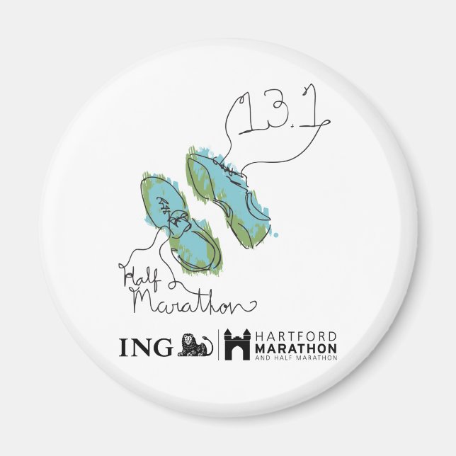 Imán Media Maratón de Hartford: zapatos (Frente)