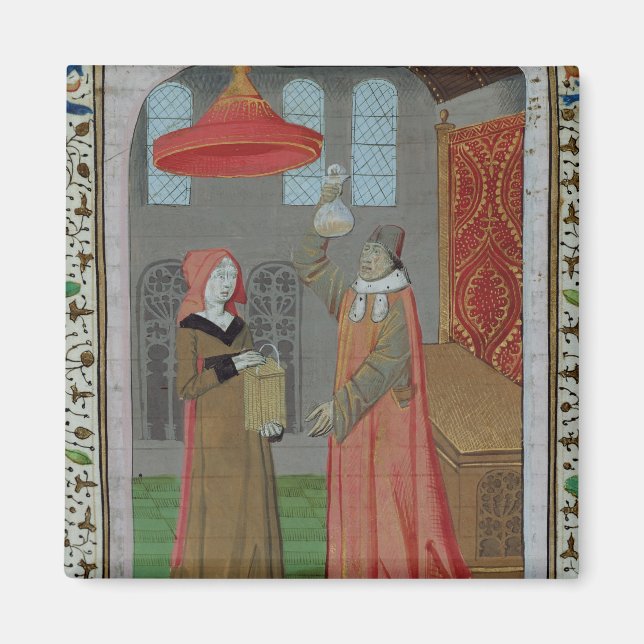 Imán Médica examinando la orina de Santa Isabel (Frente)