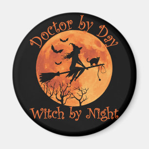 Imán Médica por día Bruja por noche - Halloween diverti
