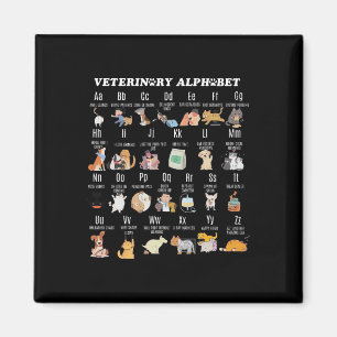 Imán Medicina Veterinaria Alphabet Vet Enfermera Estudi
