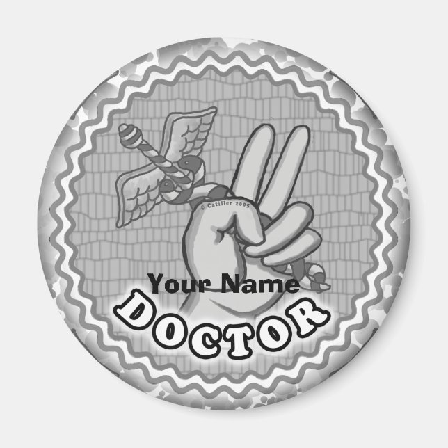Imán Médico de paz de Caduceus (Frente)