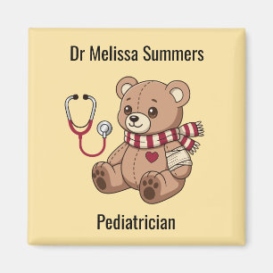 Imán Médico pediatra de peluche texto personalizado ama