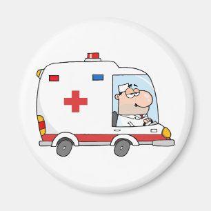 Imán Médico que conduce la ambulancia