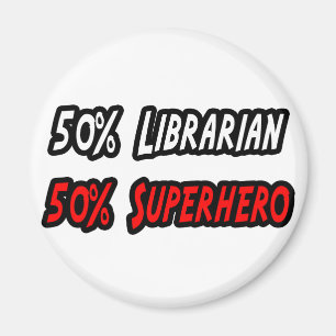 Imán Medio bibliotecario medio superhéroe