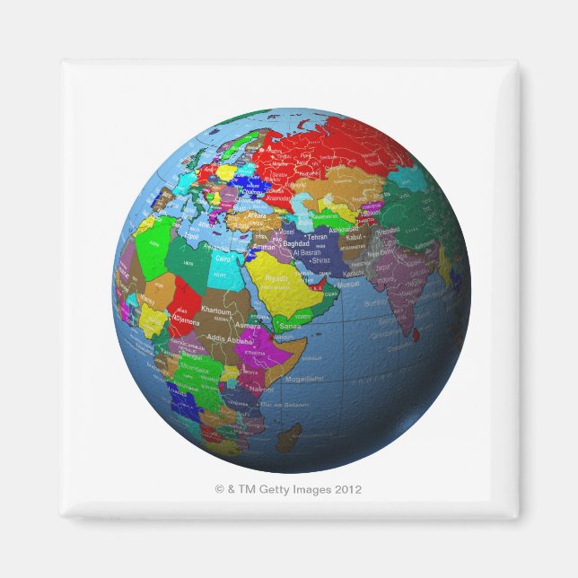 Imán Medio Oriente en globo (Frente)