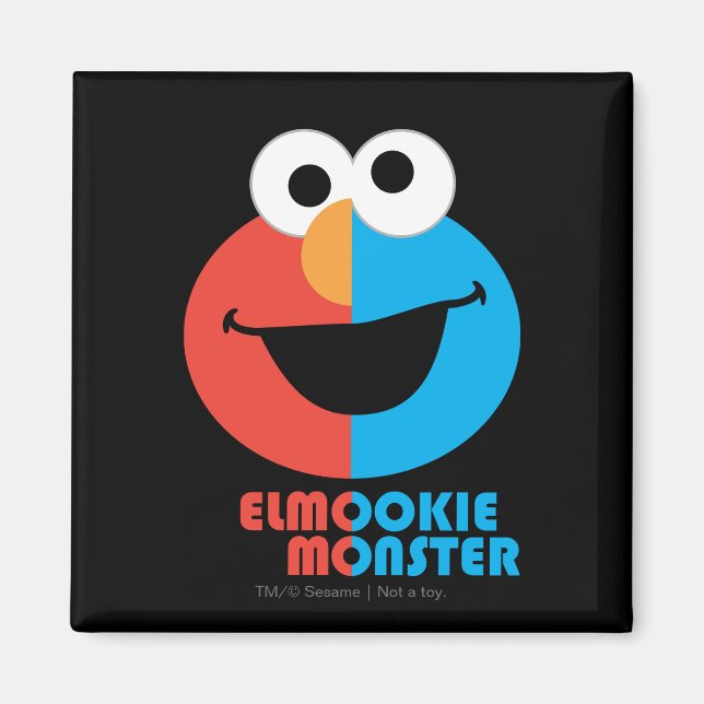 Imán Medio rostro de Elmo y Cookie (Frente)