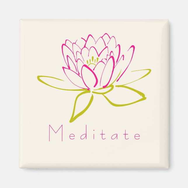 Imán Meditar. Ilustracion Lotus Flower / Water Lily (Frente)