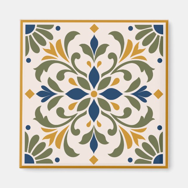 Imán Mediterranean Botanical Tile (Frente)
