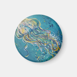 Imán medusa azul
