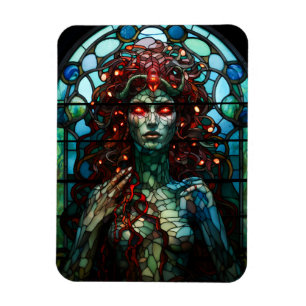 Imán Medusa - Estilo Tiffany de la ventana de vidrio ma