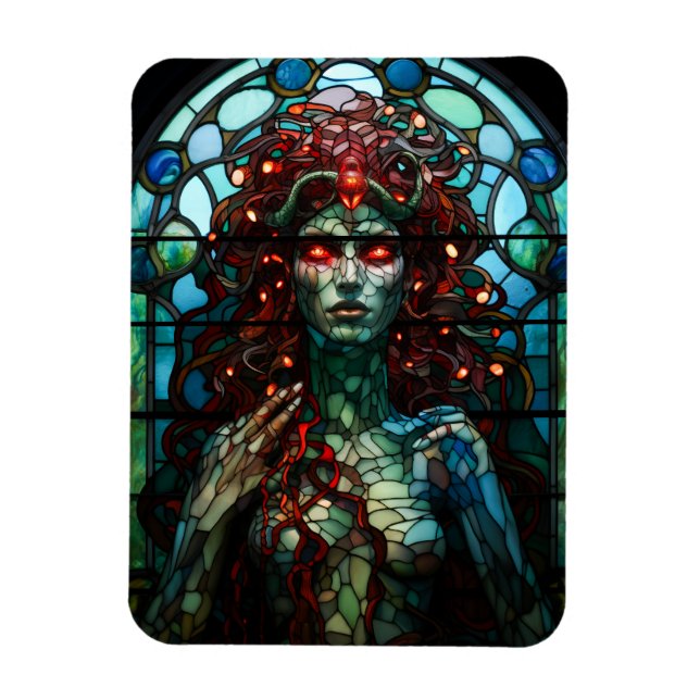 Imán Medusa - Estilo Tiffany de la ventana de vidrio ma (Vertical)