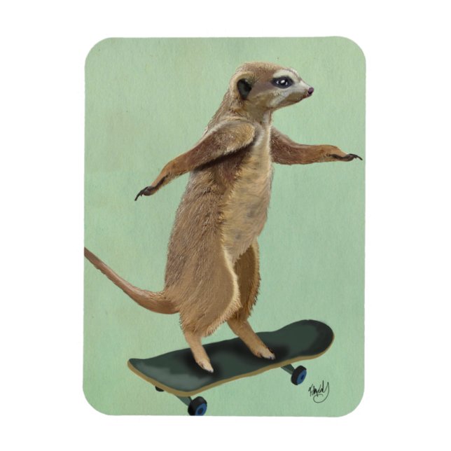 Imán Meerkat En Skateboard 3 (Vertical)