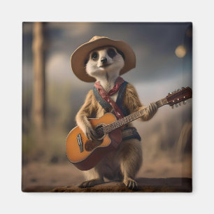 Imán Meerkat Strumming A Country Lullaby,