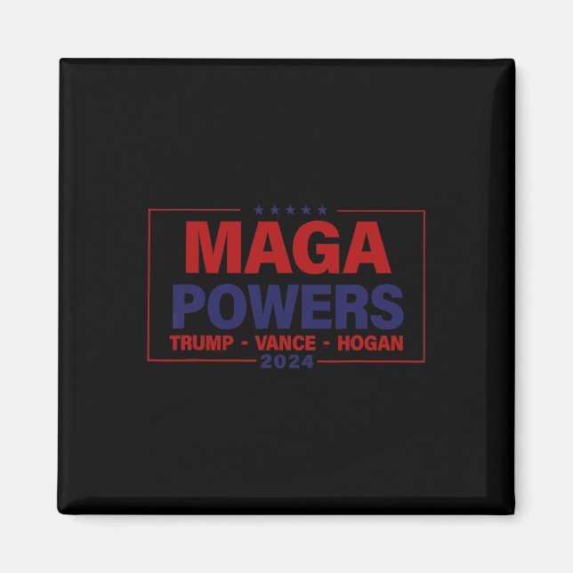 Imán Mega Potencias Trump Vance Hogan 2024 Funny patrió (Frente)