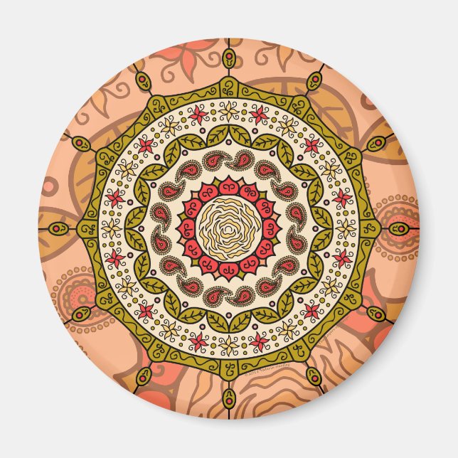 Imán Mehndi Fantasy Gold Magnet (Frente)