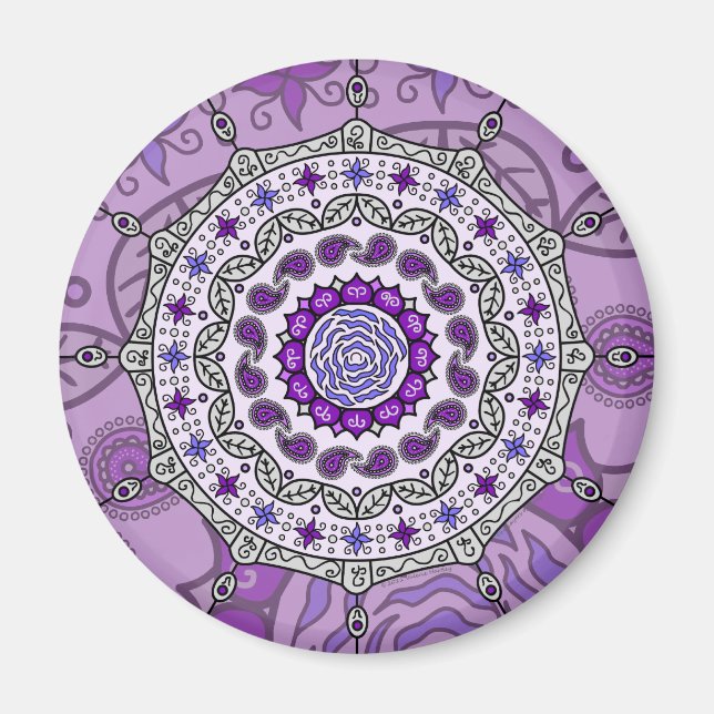 Imán Mehndi Fantasy Silver Magnet (Frente)