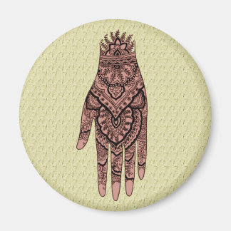 Imán Mehndi Hand Tattoo Art Design Magnet