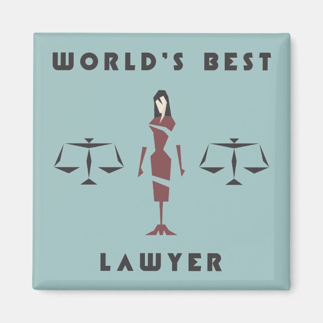 Imán Mejor abogada del mundo geométrica (Frente)