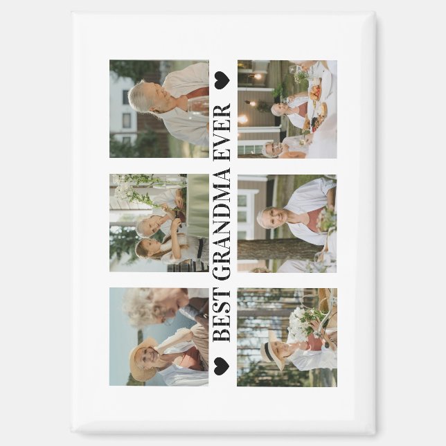 Imán Mejor Abuela del Mundo Foto Collage – Regalo con C (Anverso)