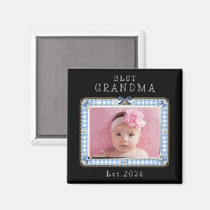 Imán Mejor Abuela Est Fecha Personalizada Foto Bonita E