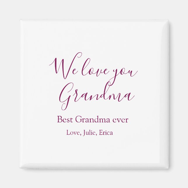 Imán mejor abuela jamás abuelos foto regalos clásicos (Frente)