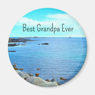 Imán Mejor abuelo jamás foto océano azul cielo azur