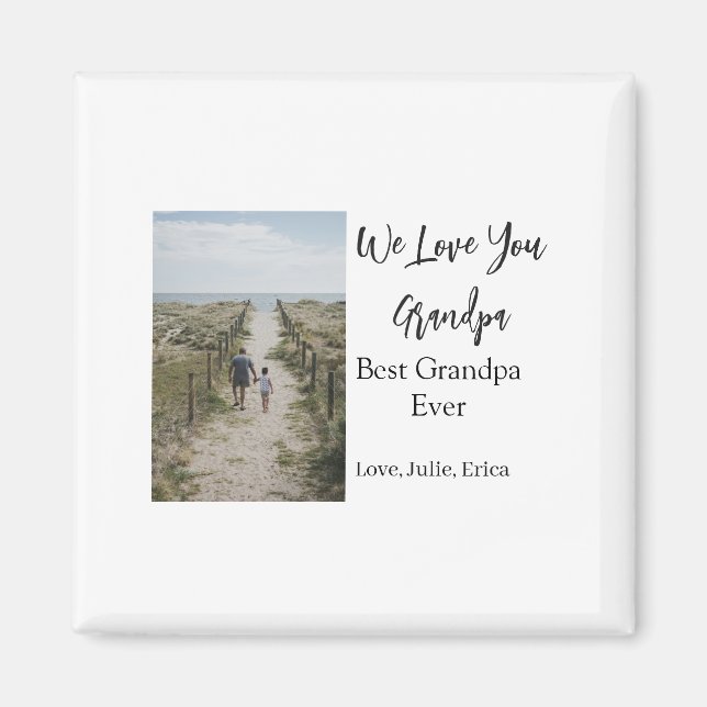 Imán mejor abuelo siempre abuelos foto regalos clásicos (Frente)