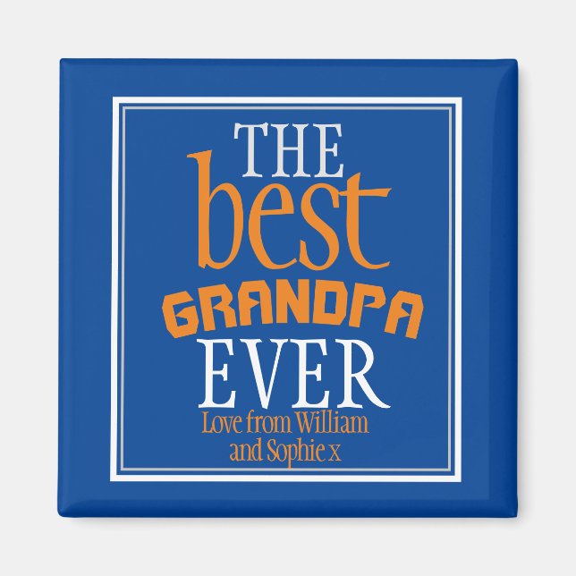 Imán Mejor Abuelo Tipografía Azul (Frente)