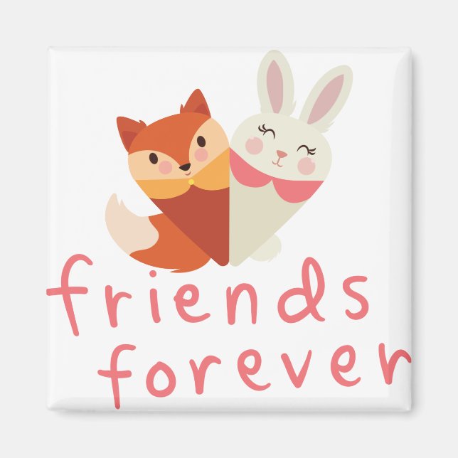 Imán Mejor Amigo de Fox y Rabbit (Frente)